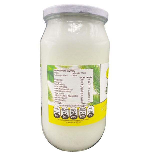 Aceite de Coco 1L. Virgen El Jardín - Image 2