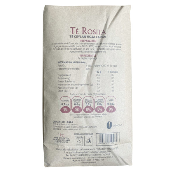 Té Negro Ceylán Hoja Larga 1Kg. La Sultana - Image 2