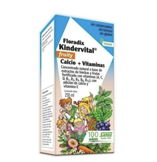 Floradix Kindervital Jarabe Niños Calcio + 8 Vitaminas  Fruity Vegano Salusfloradix