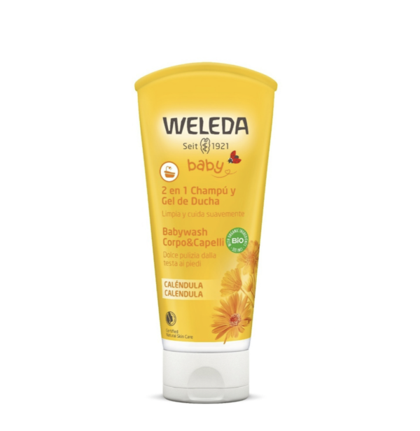 Shampoo y Gel de Ducha 2 en 1 Bebe con Cálendula 200ml. Weleda