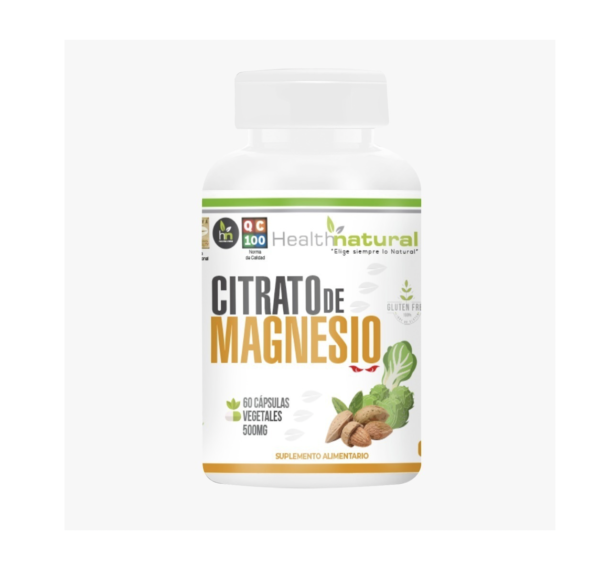 Magnesio de Citrato 60 Cápsulas Vegetales 400mg. Health Natural
