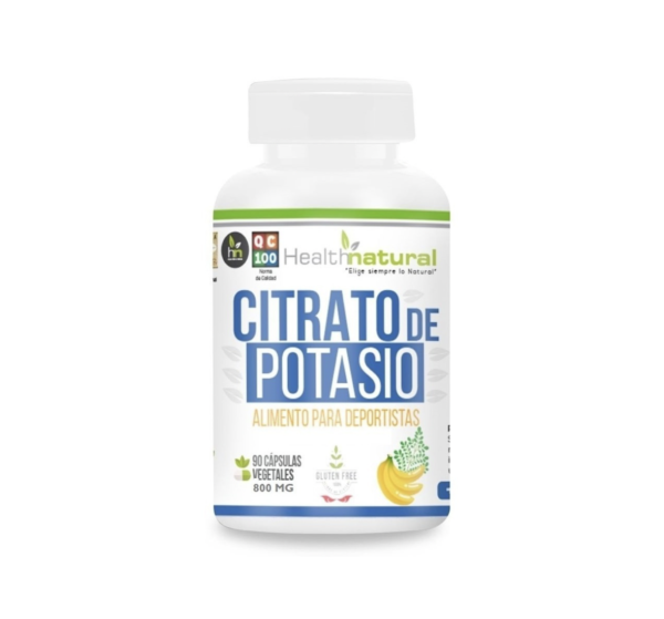Potasio de Citrato Suplemento Deportivo 90 Cápsulas Vegetales Health Natural