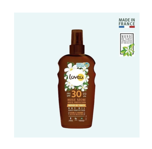 Aceite Bronceante Seco FPS30 Monoï de Tahiti 150ml. Lovea