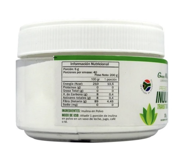 Inulina Prebiótico Polvo 200g. Green Medical - Image 2