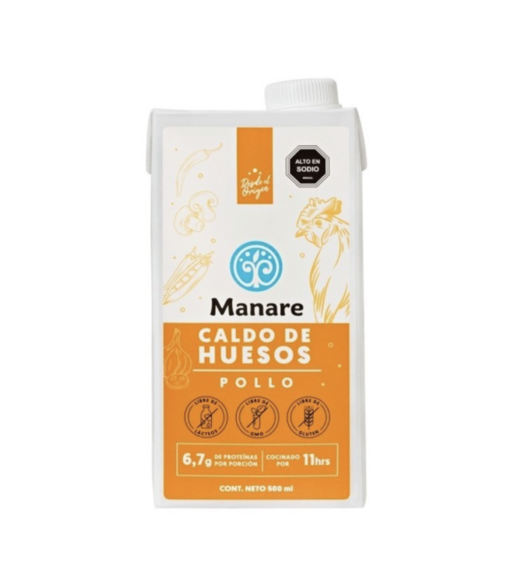 Caldo de Huesos de Pollo 500ml. Sin Gluten Manare