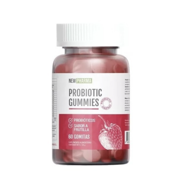 Probioticos 60 Gomitas Sabor Frutilla  Suplemento Alimentario New Pharma