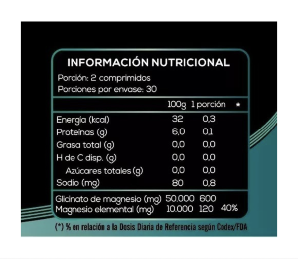 Magnesio Glicinato 300mg. 60 Cápsulas Extremo Sur - Image 2