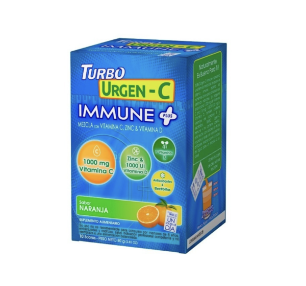 Turbo Urgen C Inmune Caja 10 Sobres Sabor Naranja NovaFoods