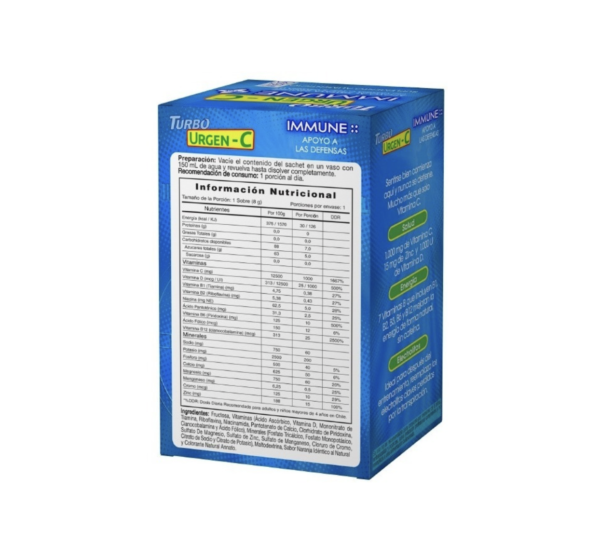 Turbo Urgen C Inmune Caja 10 Sobres Sabor Naranja NovaFoods - Image 2