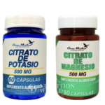 Citrato de Magnesio 500mg. 60 Cápsulas + Citrato de Potasio 500mg. 60 Cápsulas Green Medical