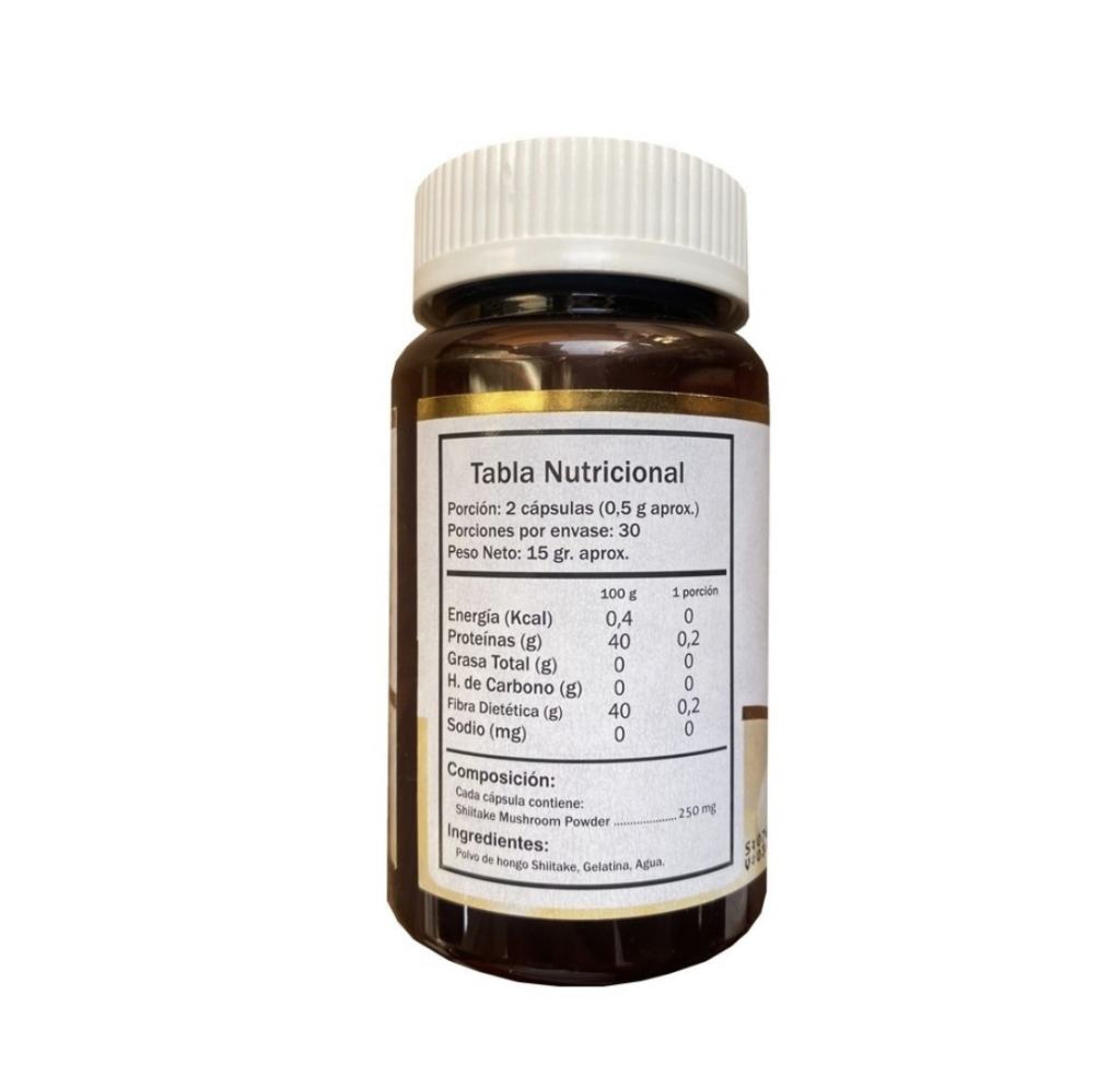 Shiitake Mushroom 60 Cápsulas Suplemento Alimentario Green Medical Agro Newen