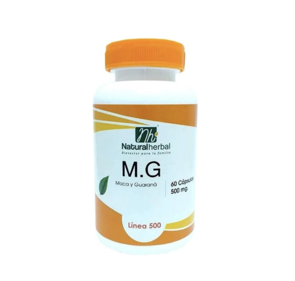 Maca + Guaraná 60 Cápsulas 500mg. Natural Herbal