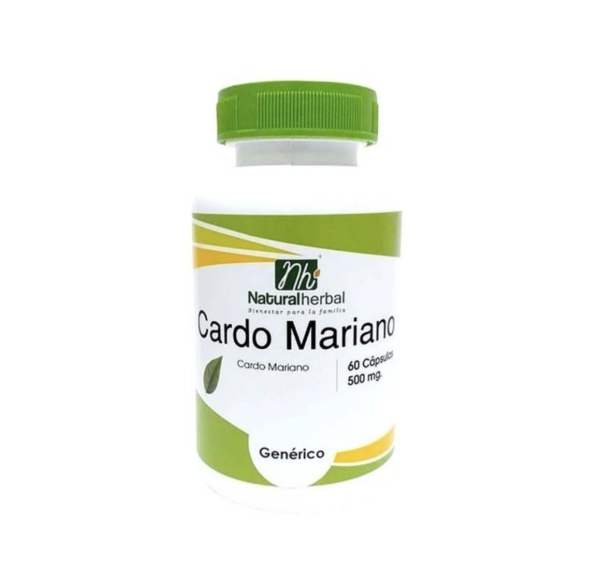 Cardo Mariano 60 Cápsulas 500mg. Natural Herbal