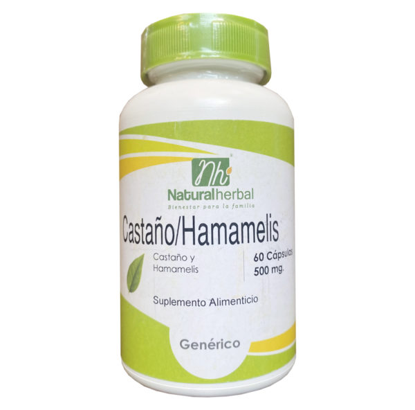 Castaño Hamamelis 60 Cápsulas 500mg. Natural Herbal