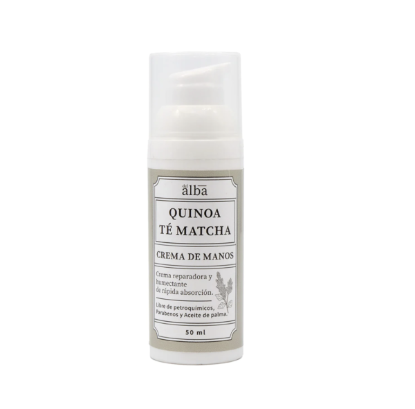 Crema de Manos Quínoa Té Matcha 100% Natural 50ml. Apicola del Alba