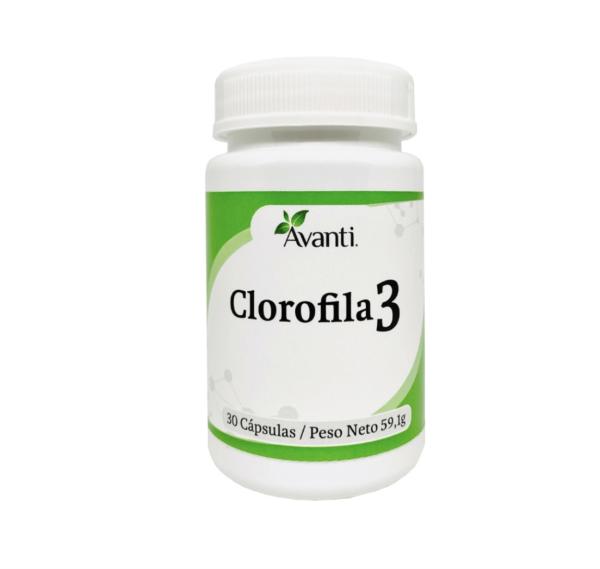 Clorofila Tres 30 Cápsulas Libre de Aditivos Avanti