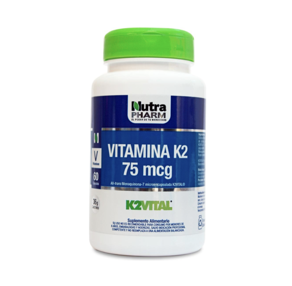 Vitamina K2 75mcg. 60 Cápsulas Nutra Pharm