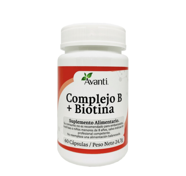 Complejo B + Biotina 60 Cápsulas Suplemento Alimentario Avanti