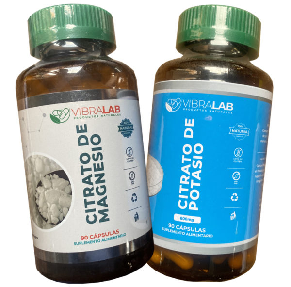 Pack Citrato de Magnesio y Citrato de Potasio 180 Cápsulas Suplemento Alimentario Vibralab