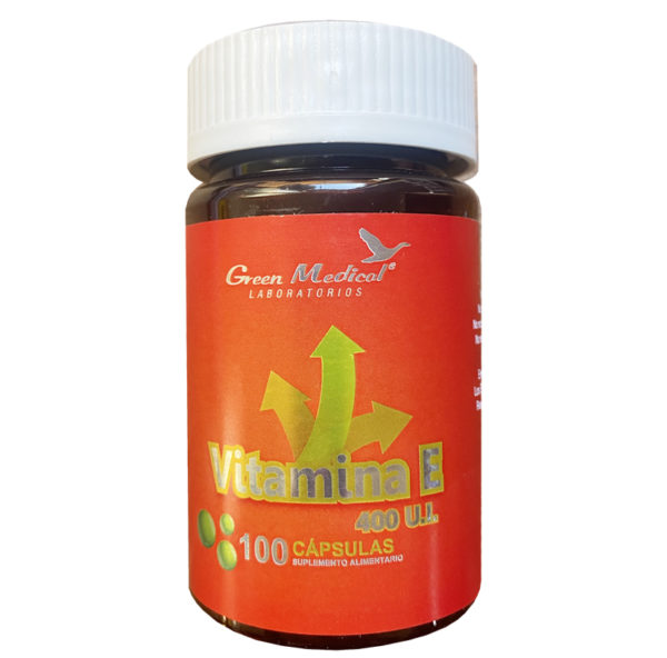 Vitamina E 400UI 100 Cápsulas Suplemento Alimentario Green Medical
