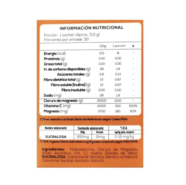 Cloruro de Magnesio Sabor Naranja 30 Sachets Extremo Sur - Image 2