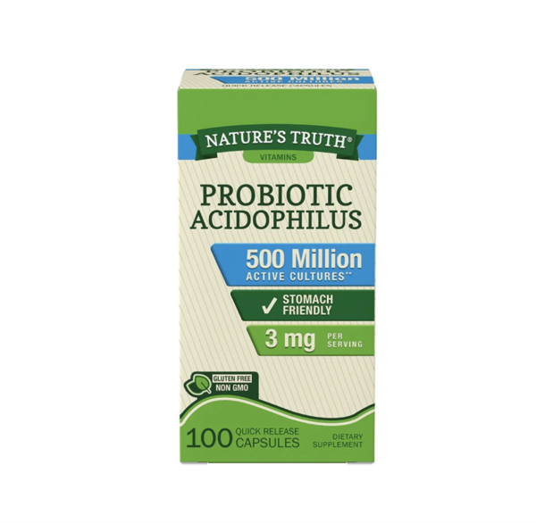 Probiotic Acidophilus 100 Cápsulas 500 Million CFU Vitaminas Nature´s Truth