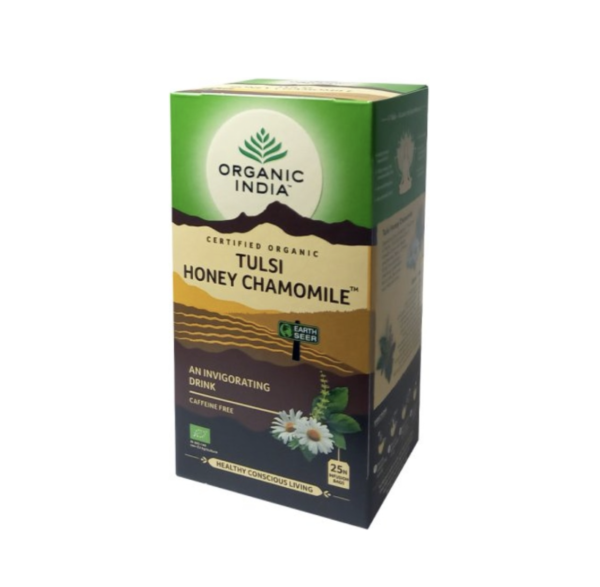 Tulsi Miel, Hinojo y Manzanilla 25 Bolsitas Organic India