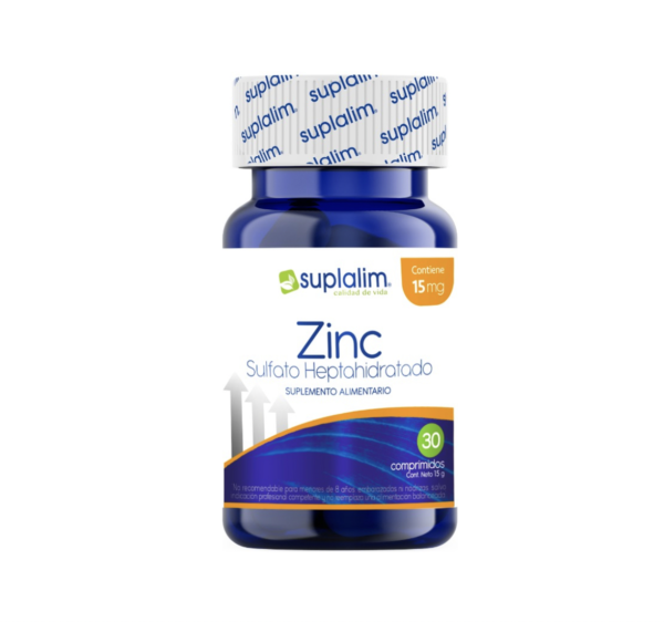 Zinc Sulfato Heptahidratado 15mg. 30 Cápsulas Suplemento Alimentario Suplalim