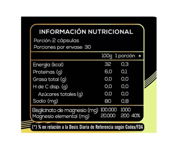 Magnesio Bisglicinato Suplemento Alimentario 60 Cápsulas Vegetales Extremo Sur - Image 2