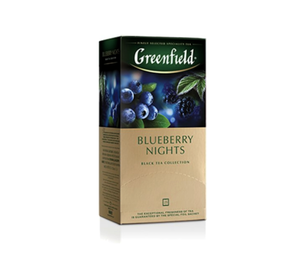 Blueberry Nights Black Tea Arándanos y Moras 25 Bolsitas Greenfield