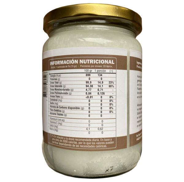 Aceite de Coco 500g. Extra Virgen 100% Orgánico BOrganic - Image 2