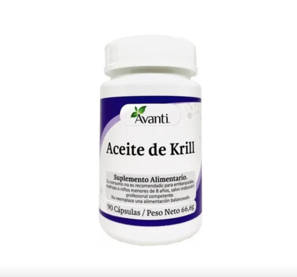 Aceite de Krill 100mg. 90 Cápsulas Vegetales Suplemento Alimentario Avanti