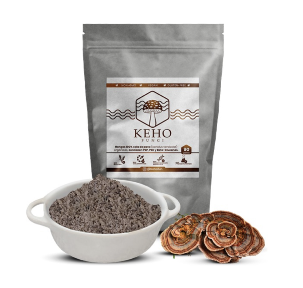 Cola de Pavo Hongo Deshidratado Gluten Free Vegano 90g. Keho Co