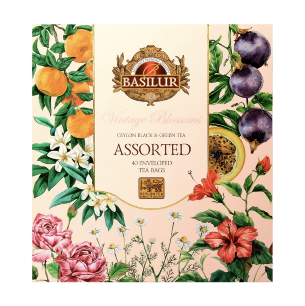 Vintage Blossoms Ceylon Black & Green Tea Assorted 40 Bolsitas Basilur
