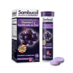 Vitamina C Fortificado en Zinc Suplemento Sabor Frambuesa 15 Tabletas Sambucol