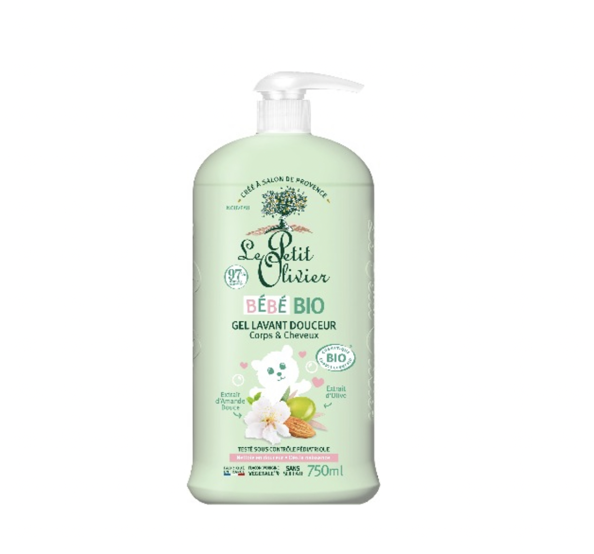 Gel Baño Bebe Bio Cuerpo y Cabello 750ml. Le Petit Olivier – Agro Newen