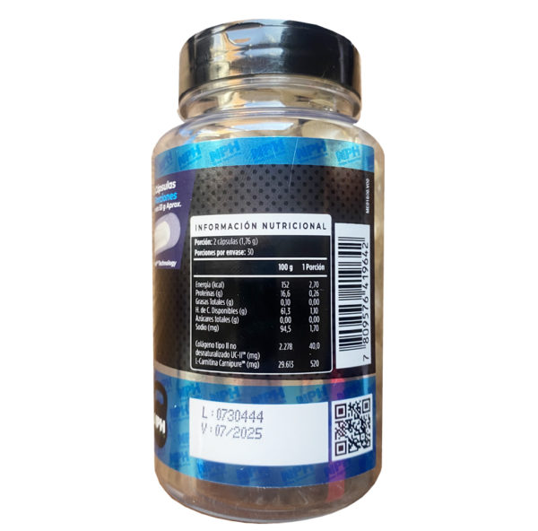 L-Carnitina UC-II Cólageno 60 Cápsulas Nutra Pharm - Image 3