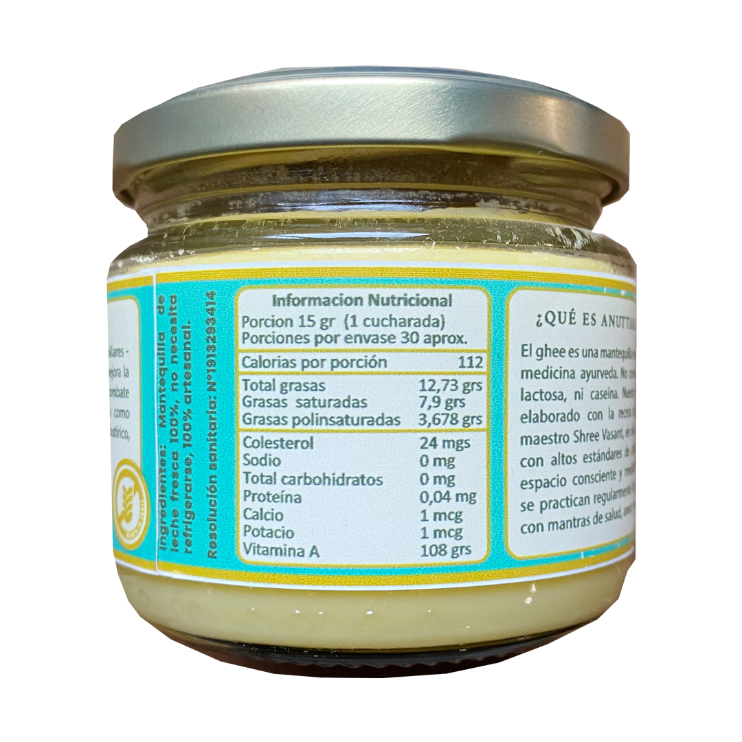 Mantequilla Ghee Clarificada Ecológica 210g. Anuttara Agro Newen