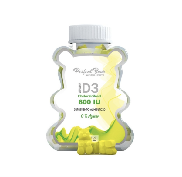 Vitamina D3 Cholecalciferol 800UI Suplemento Alimenticio 60 Gomitas Perfect Bear