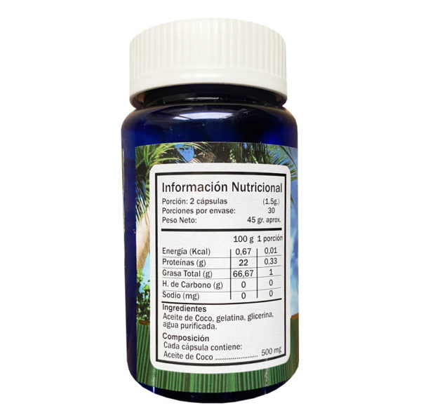 Aceite de Coco Orgánico 60 Cápsulas 500mg. Green Medical - Image 2