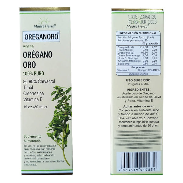 Aceite de Orégano Oro 30ml. Madre Tierra - Image 2
