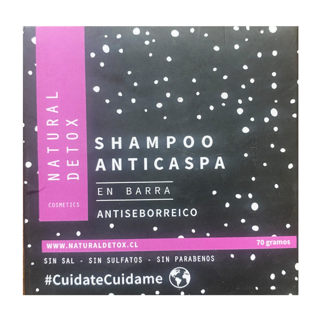Shampoo en Barra Anticaspa Antiseborreico 70g. Natural Detox Agro Newen