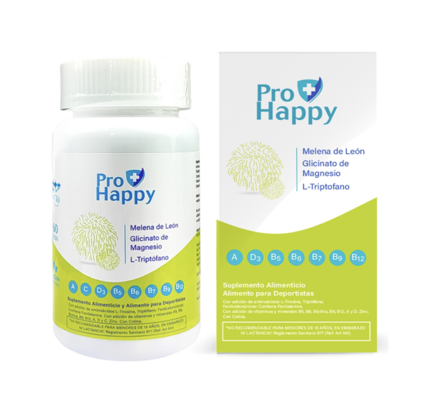 Pro Happy Suplemento Vegano para Deportistas Vivir Feliz con Vitaminas 60 Cápsulas Bio Swiss