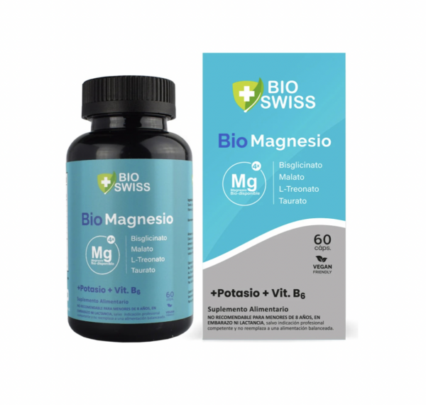 Bio Magnesio Potasio + Vitamina B6 60 Cápsulas Veganas Bio Swiss