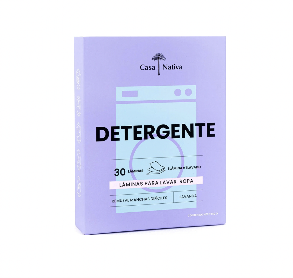 Detergente en Láminas Aroma Lavanda 140g. Casa Nativa