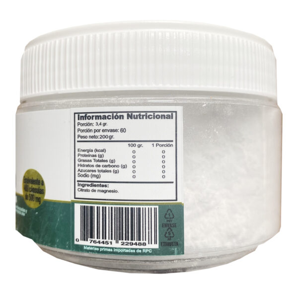 Citrato de Magnesio 200g. Polvo Green Medical - Image 2
