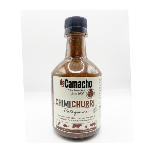 Chimichurri Patagónico 360g. Gluten Free Marinador de Carnes 100%Natural DeCamacho