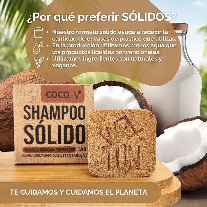 Shampoo Solido Coco 60grs Weltun - Imagen 2